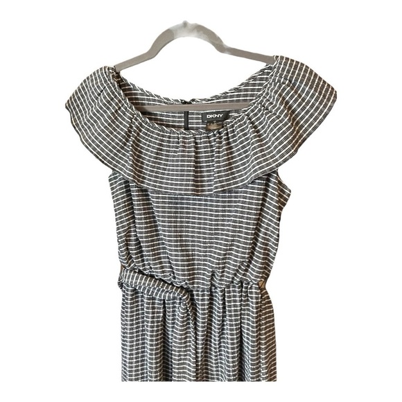 DKNY Gingham Flutter Midi Fit Flare Work Dress Size 4 - Picture 11 of 14